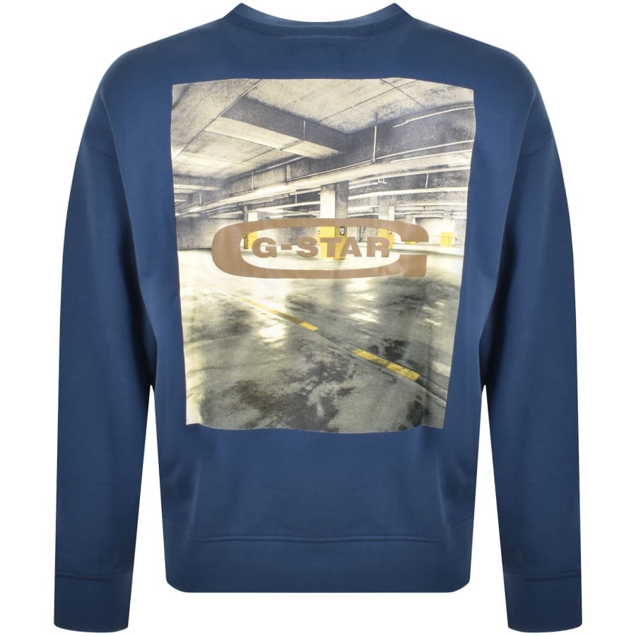 G Star Photo Back Sweatshirt Blue
